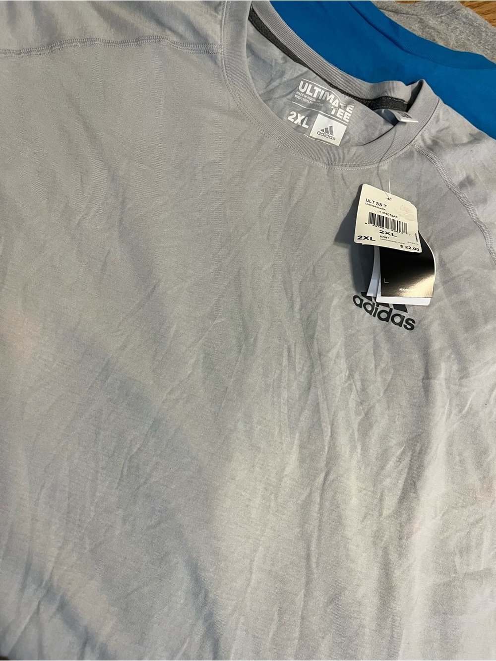 adidas Men’s Ultimate Tee Short Sleeve - Light Gray with Black Logo